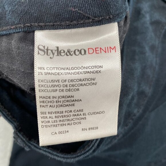 Style and Co Jeans Capris Womens 16 Denim Tummy Control Black Pockets Casual - Picture 6 of 9